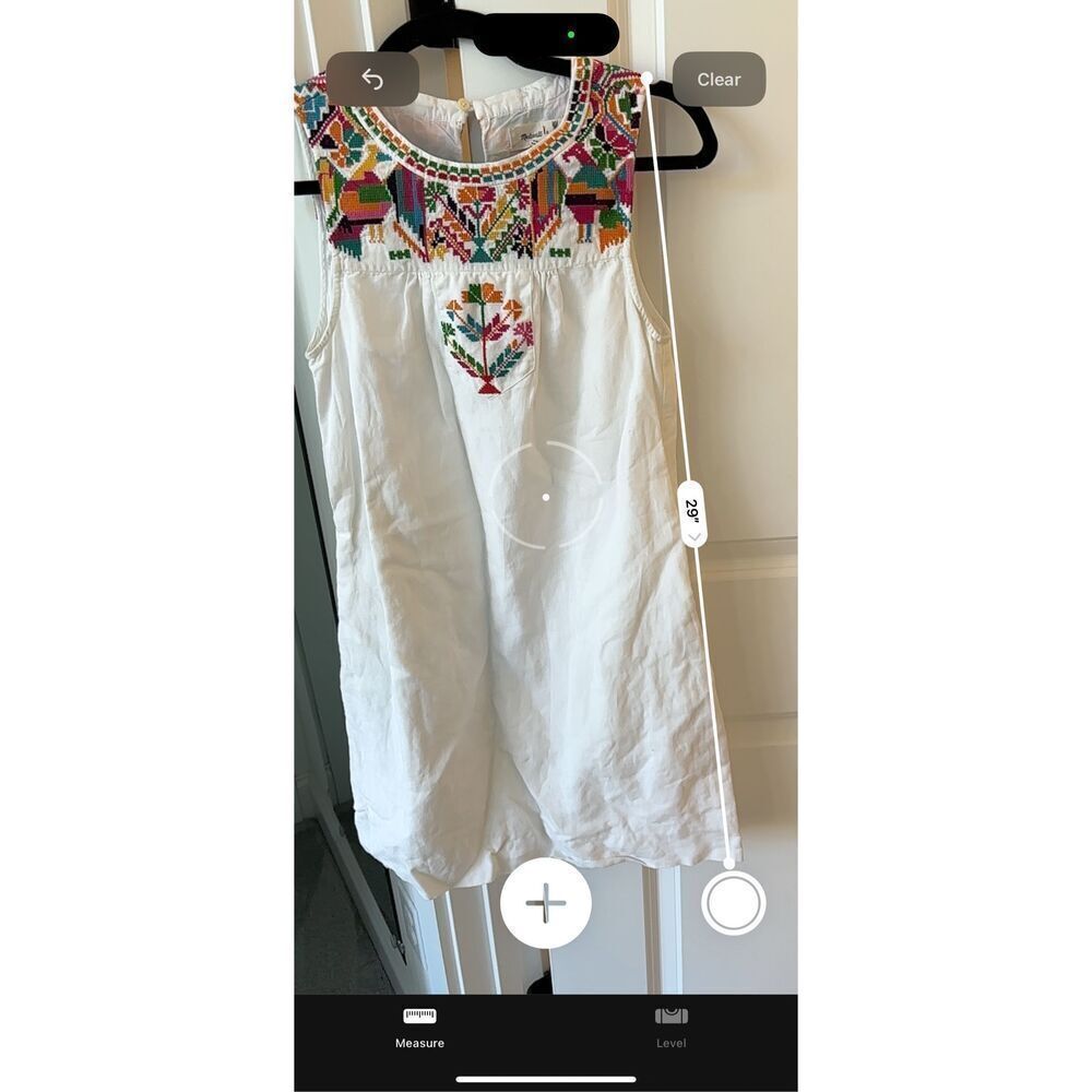 Madewell X JM Dry Goods Off White Embroidered Sleeveless Dress Womens XXS E41 - Picture 8 of 9